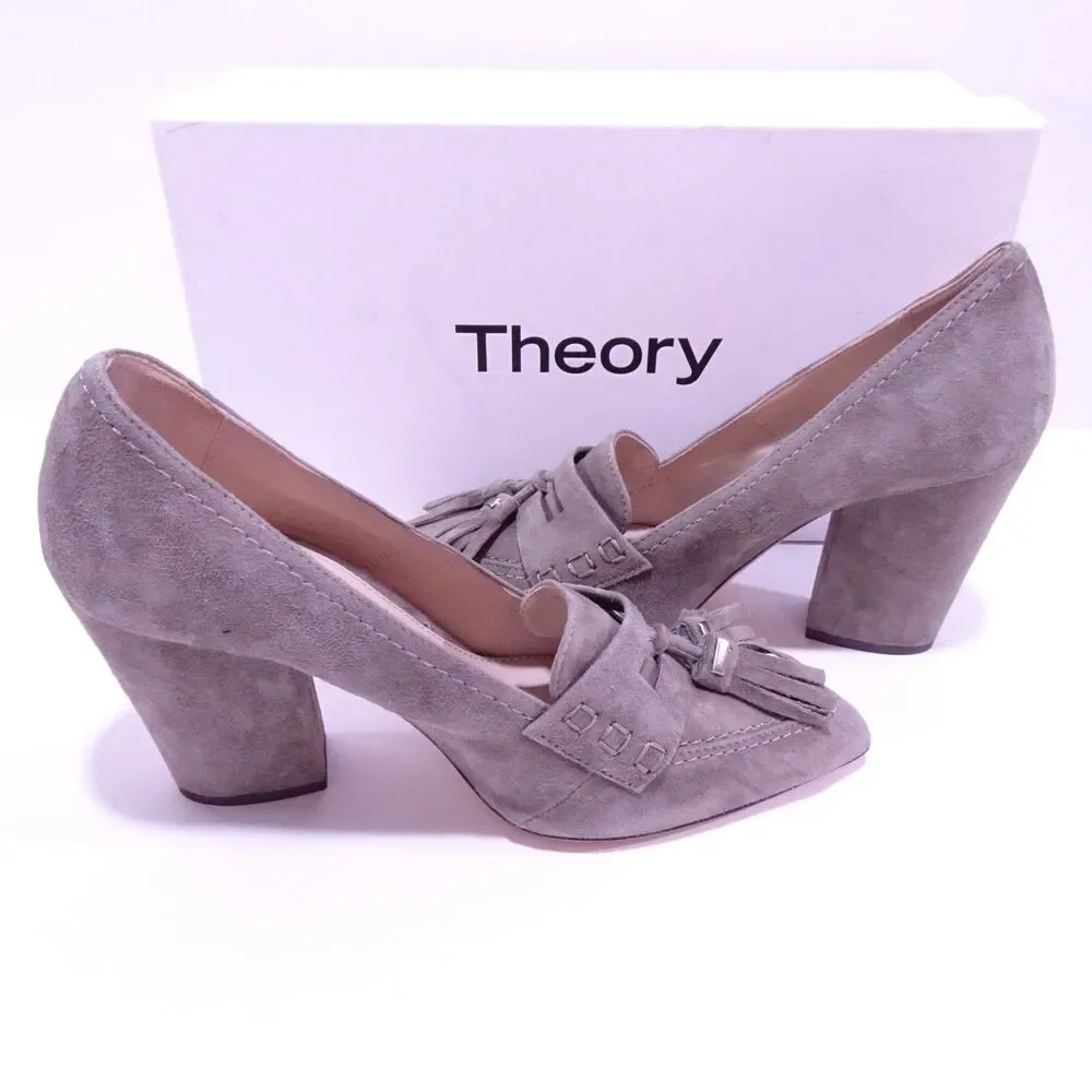 Theory grey suede